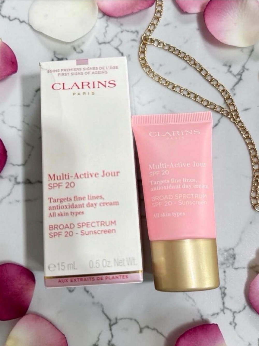 Clarins Multi-Active Jour SPF 20 Day Cream - Pink & Gold BNIB